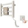 RUICUBEI Asciugamani elettrico Piccolo Formato,Riscaldatore Asciugamani (Bianco) | Termostato intelligente 55 ℃, 80 W - Scaldasalviette senza foratura, montato a parete, 45 cm*30 cm