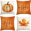 Artoid Mode Set da 4 Federe Cuscini Autunnali Foglie d'Acero Zucche 45x45cm | Stagionali Happy Harvest Fall Decorazioni per Divano Salotto