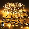 SALCAR Luci Natale a Grappolo, 200LED 2M Catena Luminosa a Grappolo con 8 Modalità, Impermeabile IP44 Luci Natalizie Decorative per Albero Natale Giardino Interno Patio Festa Casa, Bianco Caldo
