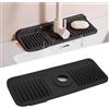 Volminex Tappetino per Rubinetto, Tappetino Lavello Cucina, Nero 45cm | Paraspruzzi per Lavello in Silicone, Tampone di Drenaggio per Rubinetti, Vassoio Antigoccia per Bagno, Accessori Cucina
