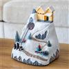 Il Gruppone Passione Casa IlGruppone Giostra Natalizia con Scivolo e Casa Illuminata Villaggio di Natale con Luci LED, Movimento e Musica Decorazione Natalizia da Tavolo Funzionamento a Batterie (3xAA) 21 cm