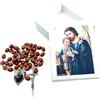 Generico Corona Rosario di San Giuseppe, Legno 7 mm, Colore Marrone, con Scatola