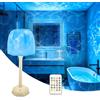 Lamptobe Lampada da doccia impermeabile con proiettore a onde oceaniche | 16 colori luce d'atmosfera senza fili con telecomando e controllo touch, lampada da tavolo ricaricabile per bagno e vasca