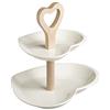 BRANDANI 53084 - Alzata per torte a doppio cuore, colore: Bianco