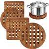 com-four® 4x sottopentola in legno di acacia, protezione resistente | padelle - pirofile e piatti