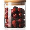 INCETUE Barattoli in vetro con coperchio, 550 ml, piccoli contenitori con coperchio in bambù, rotondi, per spaghetti, cereali, farina, fagioli, cornflakes