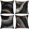 Uiiooazy Federe Cuscini Effetto Marmo, Divano Fodera per Cuscino Nero e Grigio Astratta Decorativa Velluto Quadrate Copricuscini per Giardino Soggiorno Camera da Letto Auto Maison, Set di 4, 50x50cm
