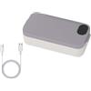 GLOBALHUT Contenitore elettrico portatile per il pranzo con riscaldamento rapido, contenitore in acciaio inossidabile 304, 7200 mAh, ricaricabile, scalda alimenti per pendolari (grigio)