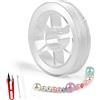 TRLREQ Cordoncino cerato per braccialetti, 0,4 mm x 100 m, uncinetto e ago, creazione di gioielli, fai da te, colore: bianco
