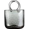 Ghzste Vaso tascabile in vetro, vaso di vetro, unico vaso trasparente con ciotola per pesci, cestino trasparente per soggiorno, composizione floreale, borsa creativa, acquario (grigio)