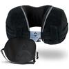 A ACTIVE SOUL Active Soul - Cuscino cervicale, aereo, auto, memory foam, con borsa | Cuscino da viaggio con chiusura in flessibile, cuscino da viaggio, piccola tasca laterale, lavabile, morbido e comodo