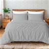 Ruggeri Set Copripiumino Matrimoniale Microfibra Federe Sacco, Grigio Perla | 1 lenzuolo a sacco di 250 x 200 cm con patella di 40 cm e 2 federe di 50 x 80 cm con chiusura a sacco di 20 cm