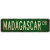 Anceky Targa in metallo Madagascar DR, targhe in latta retrò, targa artistica per camera da letto, cucina, giardino, parete, bar, club, caffè, arredamento per la casa, 4x16 pollici