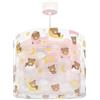 Dalber Lampada a sospensione per bambini Baby Teddy, Bears Orsi e Nuvole Pink, modello 41572MS, attacco E27, ideale per la cameretta delle bambine.