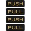PATIKIL 2Set Etichette Segnaletiche Porte Push Pull 2x4.7in Nero Oro | Etichette Segnaletiche Push e Pull Piastra Acrilica Verticale Autoadesiva, per Porte Vetro Negozio, Rettangolare, Autoadesiva