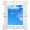 LIGUORO SHOP Specchio Rettangolare Con Cornice In Stile Barocco Veneziano Finto Vintage Shabby Chic cm 45x37 (Bianco)
