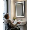 LUVODI Inclinabile Specchio LED da Bagno: Specchio Bagno Disabile Anziani con LED Luce da Parete Specchio Smart Touch Screen 60x90cm Dimmerabile 3 Colori Antiappannamento