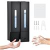 Samlonge Dispenser Doccia Muro, Dosatore Sapone Bagno a Parete 400ML, Dispenser Shampoo e Bagnoschiuma Adesivo, Senza Foratura per Gel Doccia Cucine Bagni, Nero (2 Camere)