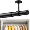 Supforce Barra Appendiabiti in Metallo, 43-71cm, Ø 3,3 cm, Nero | Regolabile in continuo e supporta fino a 30 kg; montaggio a soffitto o parete per armadio, lavanderia, bagno e camper