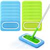 ErShiPing 12 Pz Panni di Ricambio per Swiffer Wet & Dry Mocio | Panni in Microfibra Riutilizzabili e Lavabili per Swiffer Wet & Dry Mocio, confezione iniziale, blu/verde