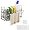 Naapesi Organizer per Lavello, Porta Spugna per Lavello da Cucina in Acciaio Inossidabile 304 con Vaschetta Scolare Autosvuotante e Porta Salviette