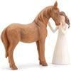 Ysislybin Decorazione con Statuetta a Forma di Cavallo e Angelo, Regali per Bambine, Statua di Angelo Custode con Cavallo, Regali per Donne, Compleanni, Natale Ornamenti Decorazioni per Casa