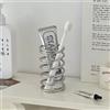 Vyloky Portaspazzolino a spirale in acciaio inox, 11,5 × 6,5 cm, salvaspazio, per spazzolini elettrici e manuali, pennelli cosmetici, penne (confezione da 1)