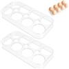 Rairsky 2 Pezzi Portauova per Frigorifero in Plastica Trasparente | Organizzatore per Uova in Plastica per Frigorifero, Contenitore Per 16 Uova in Plastica Design Salvaspazio