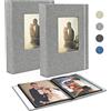 SIMDAO Album fotografico 7x5 2 confezioni, piccolo mini album fotografico in lino nero con tasche, 26 pagine con 52 foto, album tascabile per bambini matrimonio famiglia album matrimoniali 13 * 18 cm