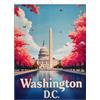 KUSTOM ART Quadro da Parete o da Tavolo Serie Paesaggi e Città Washington D.C. Campidoglio Illustrazione Stampa Artistica su Legno 30x21cm