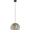Eglo lampada a sospensione Encinitos, a luce singola, in metallo nero | e ottone spazzolato, illuminazione per la tavola e soggiorno, presa E27, Ø 37,5 cm