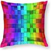 AKEOQNEM Federa per cuscino in poliestere LGBT Gay Pride, confezione da 1 federa per cuscino quadrata per divano letto, 40 x 40 cm, quadrata 3D astratta arcobaleno