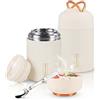 Dreamhigh® Thermos Alimenti Caldi 550 ml, Contenitore Termico di Acciaio Inossidabile con con Cucchiaio, Thermos Pappa Neonati A Prova di Perdita, per Zuppa, Porridge, Riso (Bianco)