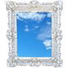 LIGUORO SHOP Specchio Rettangolare Con Cornice In Stile Barocco Veneziano Finto Vintage Shabby Chic cm 45x37 (Argento)