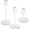 ZWFSDM 3 Pz Porta Candele da Tavolo, Portacandele Bianco, 9/14.5/16.5cm Candelabro Portacandele in Metallo per Candela cilindrica, Candeliere da Tavolo per Matrimoni Compleanni Natale Decorazioni(Bianco)