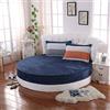 KXCAQ Copriletto rotondo in corallo copriletto rotondo in velluto di cristallo per letto Copriletto trapuntato imbottito in pile di corallo Materasso rotondo2.2M deepblue
