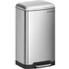 SONGMICS Pattumiera Da Cucina, Cestino Della Spazzatura Da 30L, Pattumiera a Pedale in Acciaio con Coperchio e Secchio Interno, Chiusura Morbida Ammortizzata, Argento LTB01L
