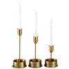 Kaiyzo Set di 3 Candelieri Vintage Dorati, Portacandele Per Candele Slim, Decorazione da Tavola Dorata, Adatto Per Matrimoni E Decorazioni Domestiche