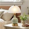HvKvHvY Moderne lampade vintage da tavolo in ceramica, lampade da comodino retrò tradizionali, classiche lampade cinesi verdi per l'arredamento della casa, soggiorno, camera da letto(03)