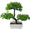 Mat'Ket Bonsai Finto Realistico, 18x27 cm, Pianta Artificiale da Interno, Decorazione Zen per Casa e Giardino, Vaso Decorativo da Interno, Arredo Bagno, Camera, Piante Finte, Scrivania Piccola (Bianco)