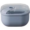 OMADA Contenitore Ermetico per Alimenti 0,4L, Dimensioni 12 x 12 x H7,2 cm | Porta Pranzo con Coperchio Trasparente, Idoneo a Frigo e Lavabile in Lavastoviglie, Chiusura Ermetica, Collezione Pull Box