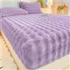 Generic Coprimaterasso Invernale in Morbido Peluche, con Angoli Elasticizzati, Copri Materasso Lavabile, Tasca Profonda, Adatto per materassi da 5-25 cm(Purple,2*pillowcases)
