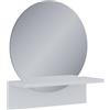 Vicco Specchio bagno Elyra, Bianco, 40 x 47.5 cm | con ripiano, adatto per il montaggio a parete in bagno e in ambienti abitativi