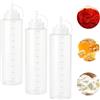 Wukemaoyi 3 pz Flacone dosatore spremibile plastica 1000 ml, per salse e condimenti | Flaconi spremibili 1000 ml (32 oz) per cucina, adatti per ketchup, maionese e salse, dosaggio pratico nell'uso quotidiano