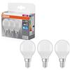 OSRAM Attacco Lampada LED mini a forma di sfera E14 6,5W 6500K opaco | LED Base Classic P 60, LED Lamps, bianco, 10000 h, confezione da 3