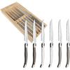 LOU LAGUIOLE Tradition Coltelli Bistecca Acciaio 13C, Set da 6, Misti | Set di 6 coltelli da bistecca, acciaio inox 18/0, finitura lucida, lunghezza 23 mm, colori variegati