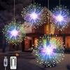 CNMTCCO Ghirlanda di luci natalizie, confezione da 4 luci USB da appendere, 480 pezzi, 8 modalità, luci a sfera impermeabili in filo di rame, adatte per casa, Natale, Halloween, feste all'aperto (Colore)