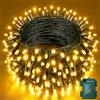 HeiPard Catena Luminosa a Batteria 100 LED 10 m Bianco Caldo Esterno | 8 modalità, timer, memoria, alimentazione a batteria e protezione IP44 per interni ed esterni