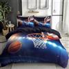 XCQHZYQ Copripiumino Singolo 150 x 200 cm Stadio Basket Blu Set di Biancheria da Letto in Poliestere Cotone per Bambini, Set Copripiumino in Morbido con Federa a Cerniera