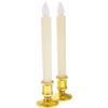 LIFKICH 2 Pezzi Candela LED Lunga a Stelo, Effetto Luminoso, Oro | Tavolo e Casa, Design Semplice e Leggero, Richiede 2 Batterie Aaa Non Incluse